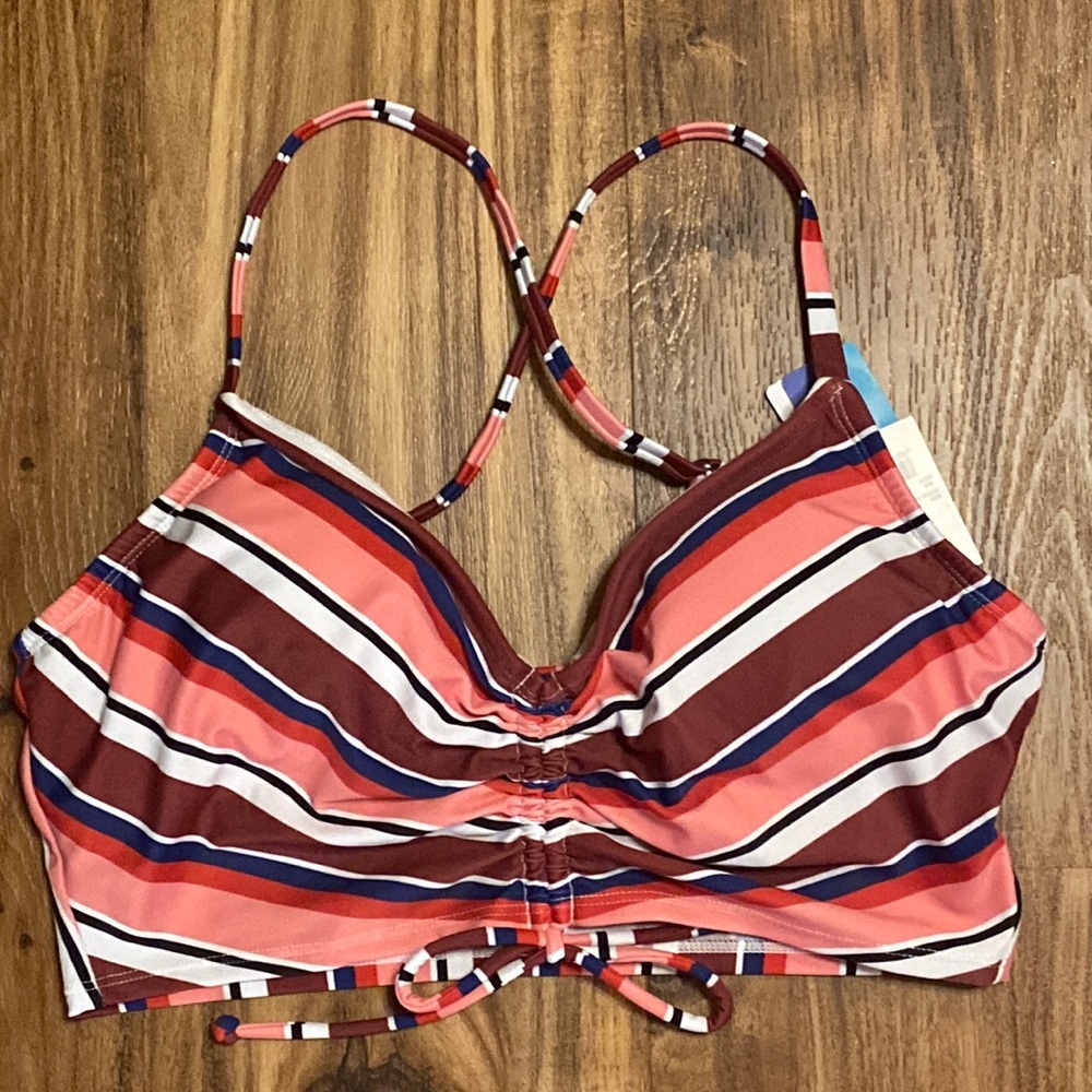 Beach Betty by Miracle Brands Striped Swim Top size Medium